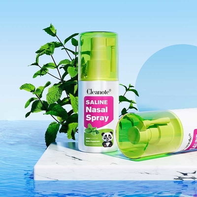 60 ml Salzlösung Nasenspray Minze CleaAnmerkung zur Behandlung von Rhinitis Erkältung Allergien Verstopfte Nase Reizungsrisiken